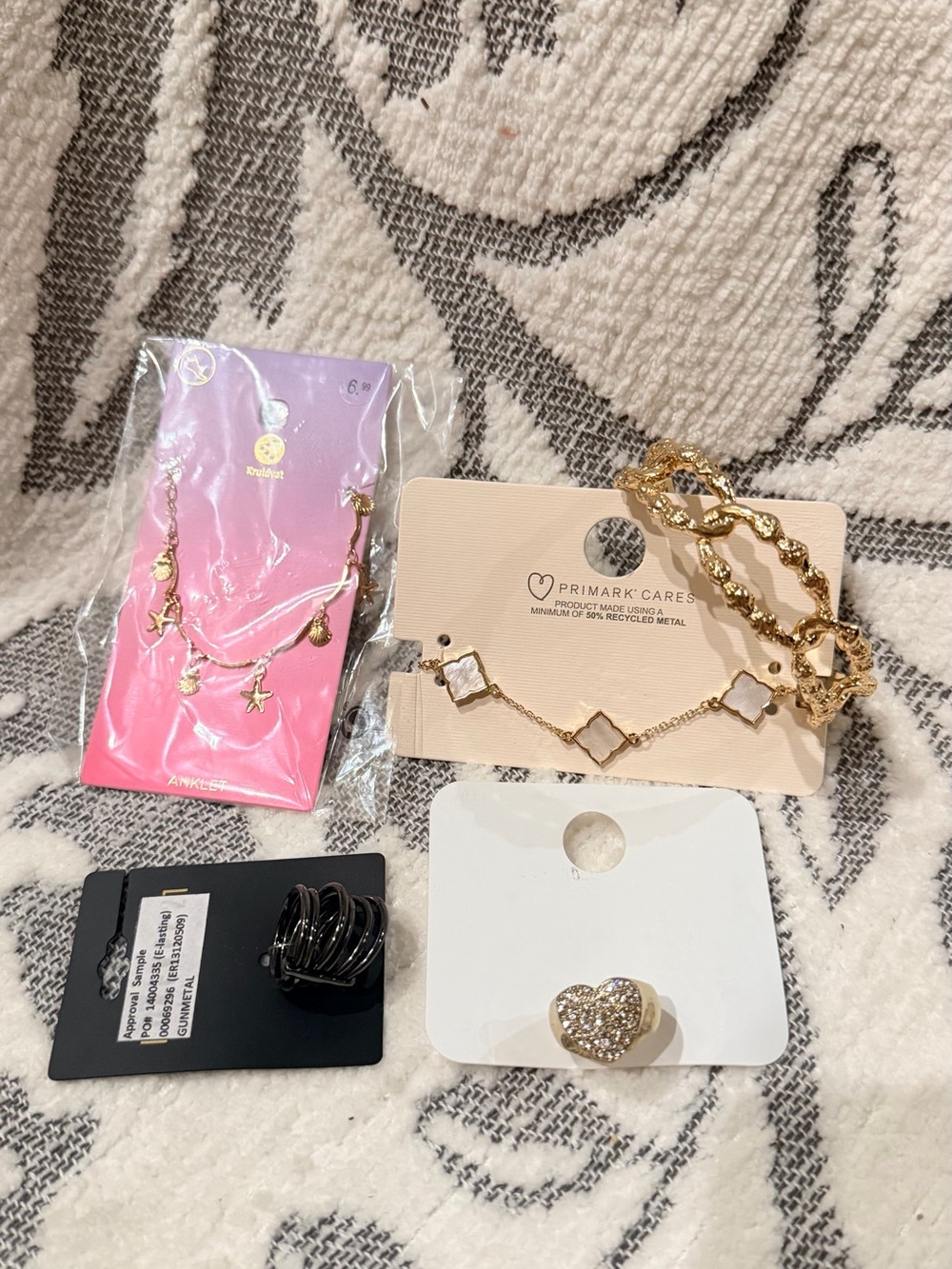 Primark Gold-Tone Heart & Charm Bracelet Set - Gold